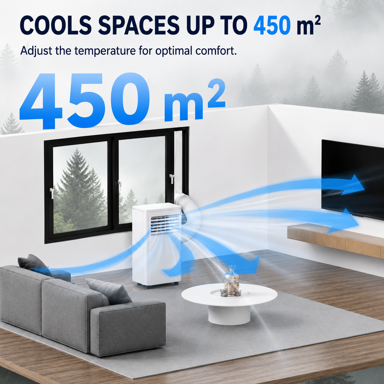 Portable Air Conditioner with Remote Control & Night Mode – Powerful Cooler