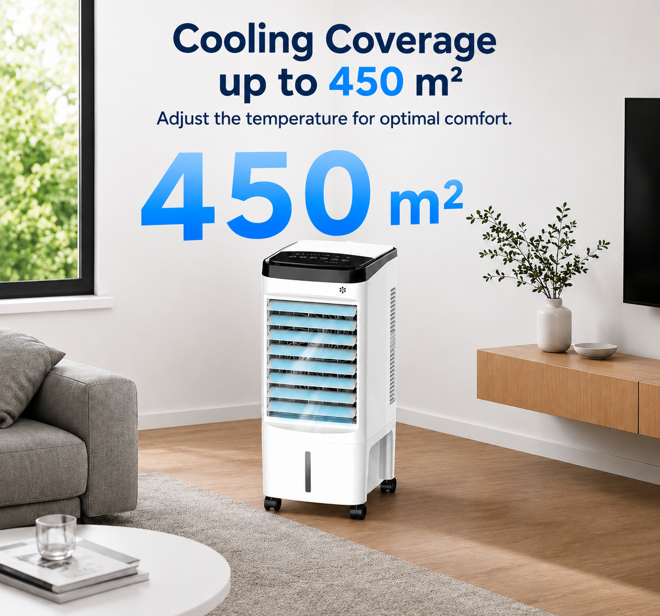Airco Portable Air Conditioner 3-in-1 with Remote Control, Dehumidifier & Fan - 24-Hour Timer, Night Mode