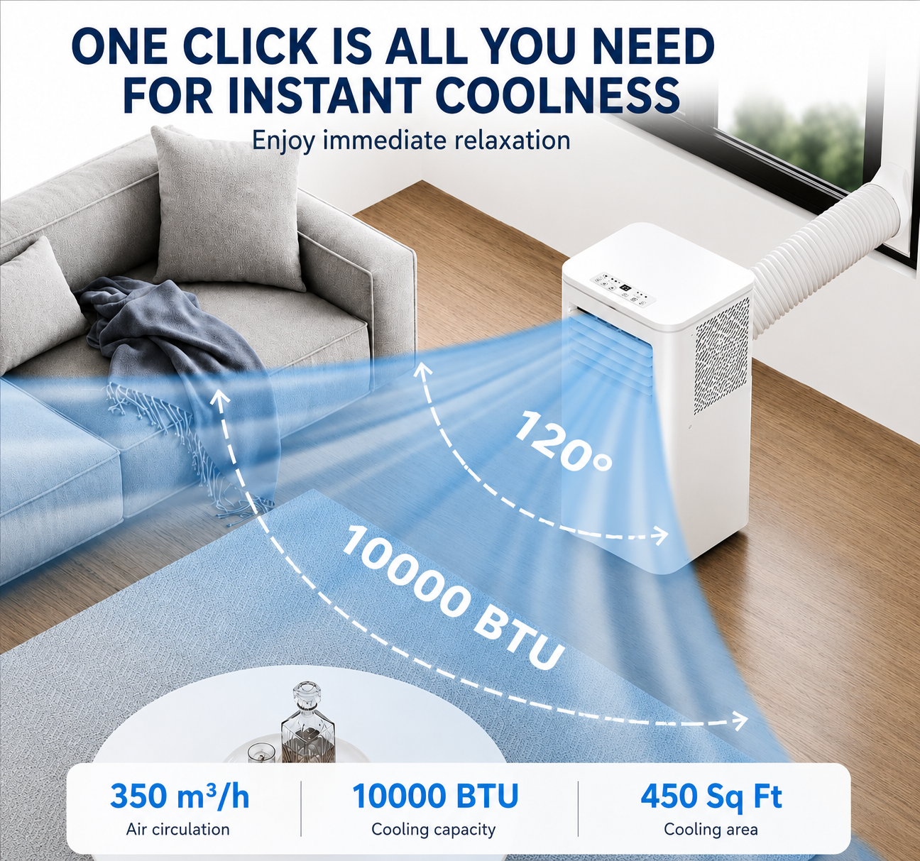 Portable Air Conditioner with Remote Control & Night Mode – Powerful Cooler