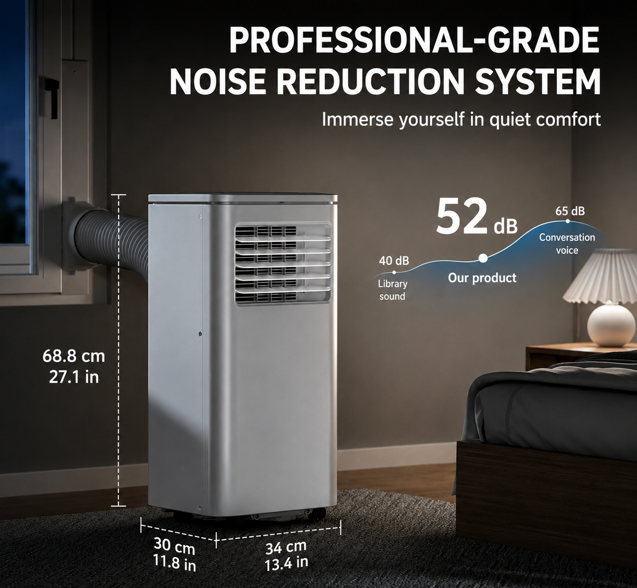 Portable Air Conditioner with Remote Control & Night Mode – Powerful Cooler